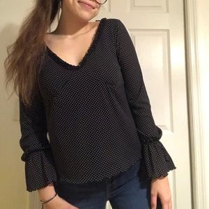 Polka Dot Black Blouse